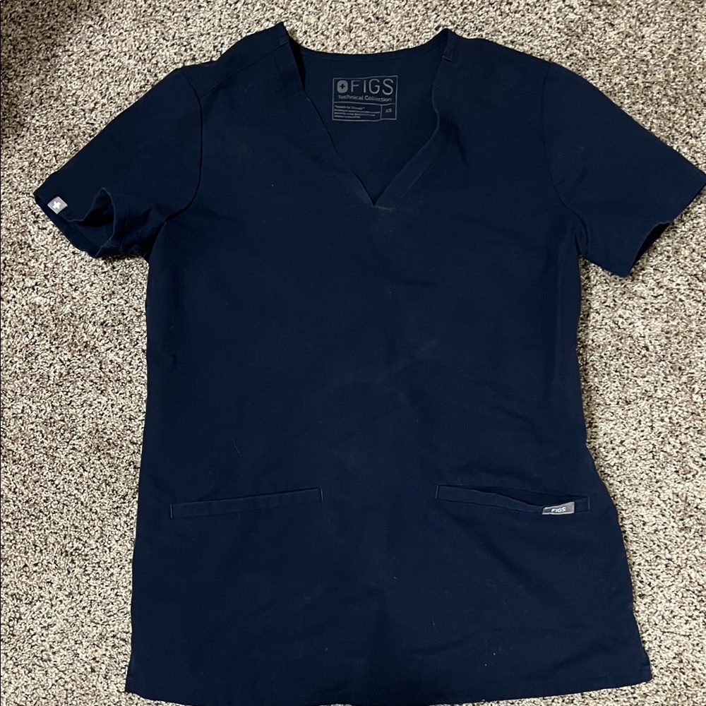 Figs Women's Deep Blue Short Sleeve Top